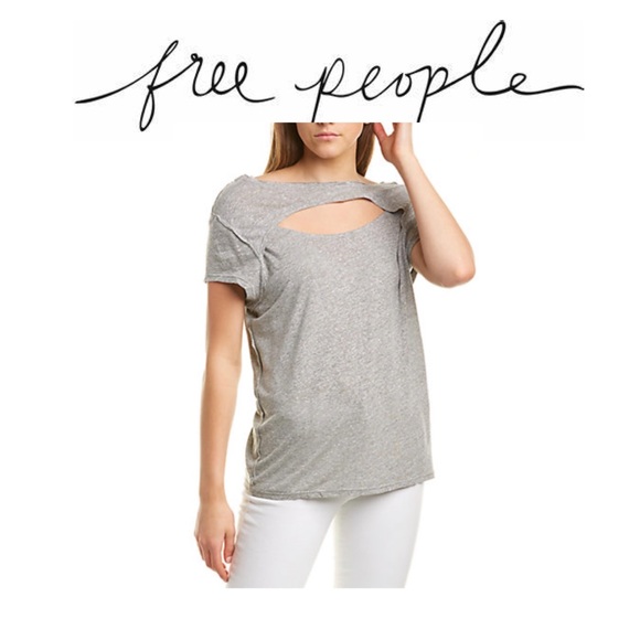 Free People June Linen-Blend T-Shirt Size Small NWT - Picture 7 of 9